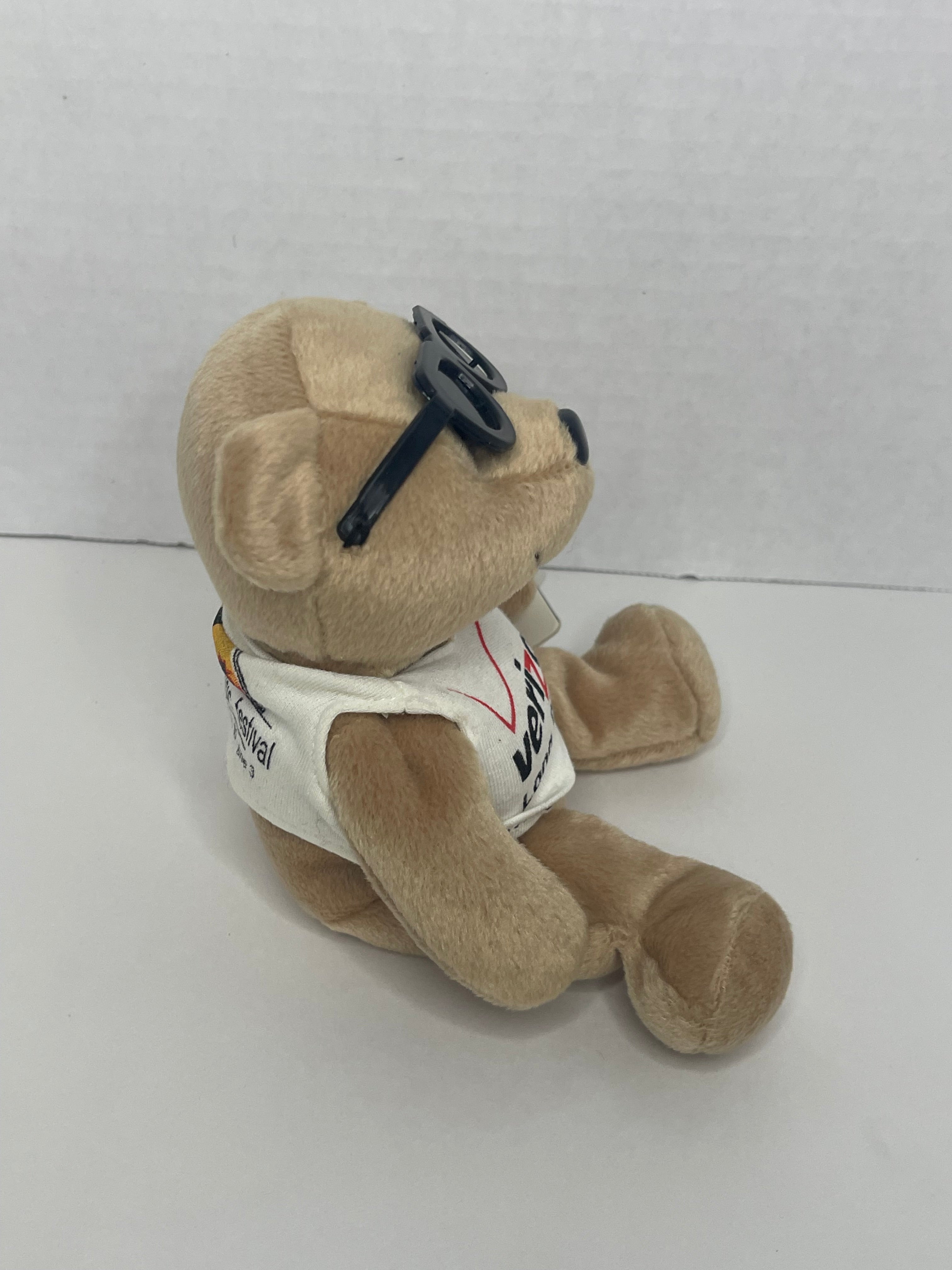 New with Tags - Y2K - Verizon Logo "Long Distance" Soul Beach Bear Bean Bag Plush