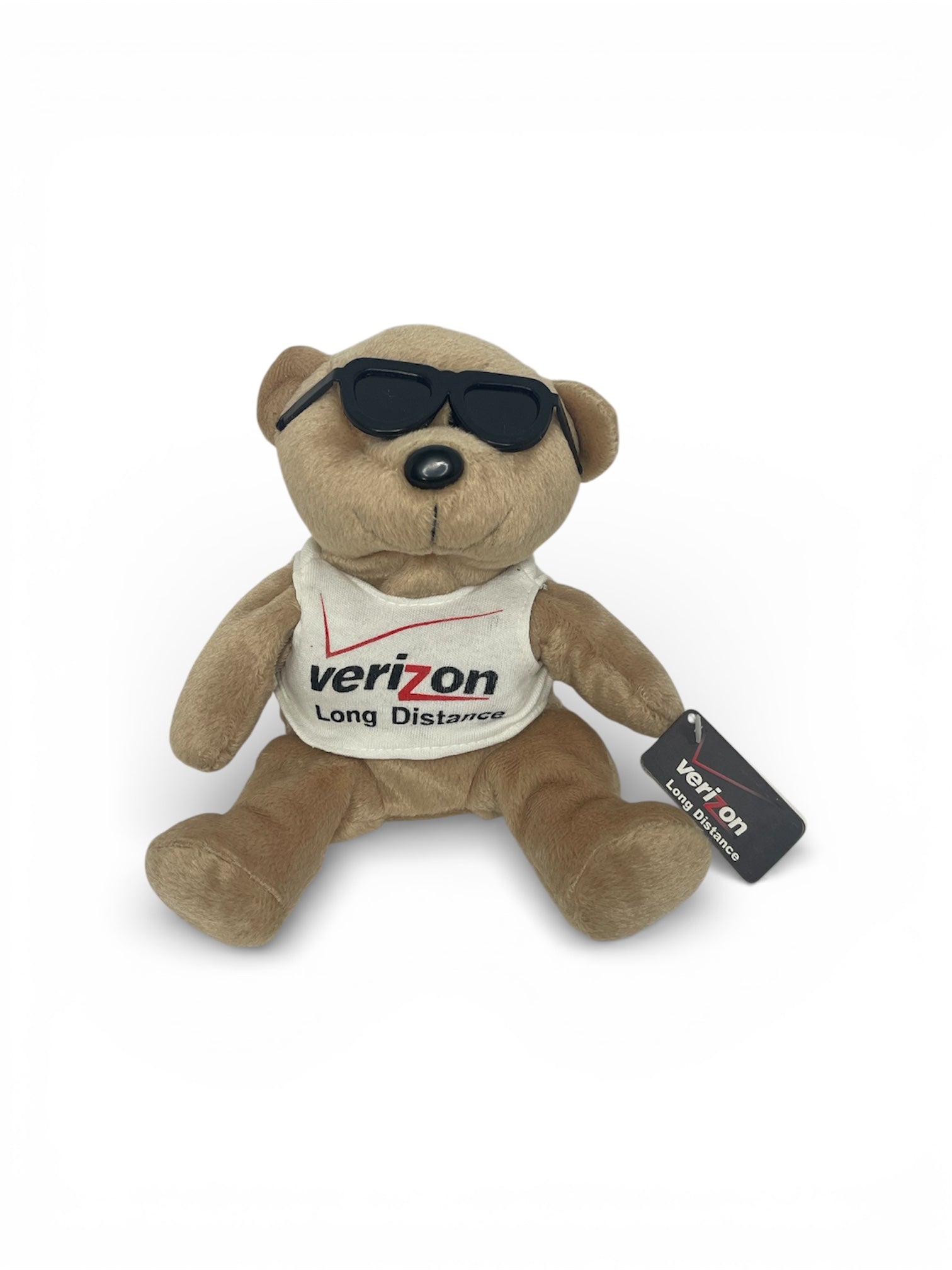 New with Tags - Y2K - Verizon Logo "Long Distance" Soul Beach Bear Bean Bag Plush
