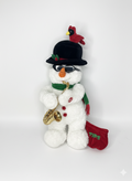 Rare Galerie Au Chocolat Animated Plush Saxophone Snowman w/Cardinal Read