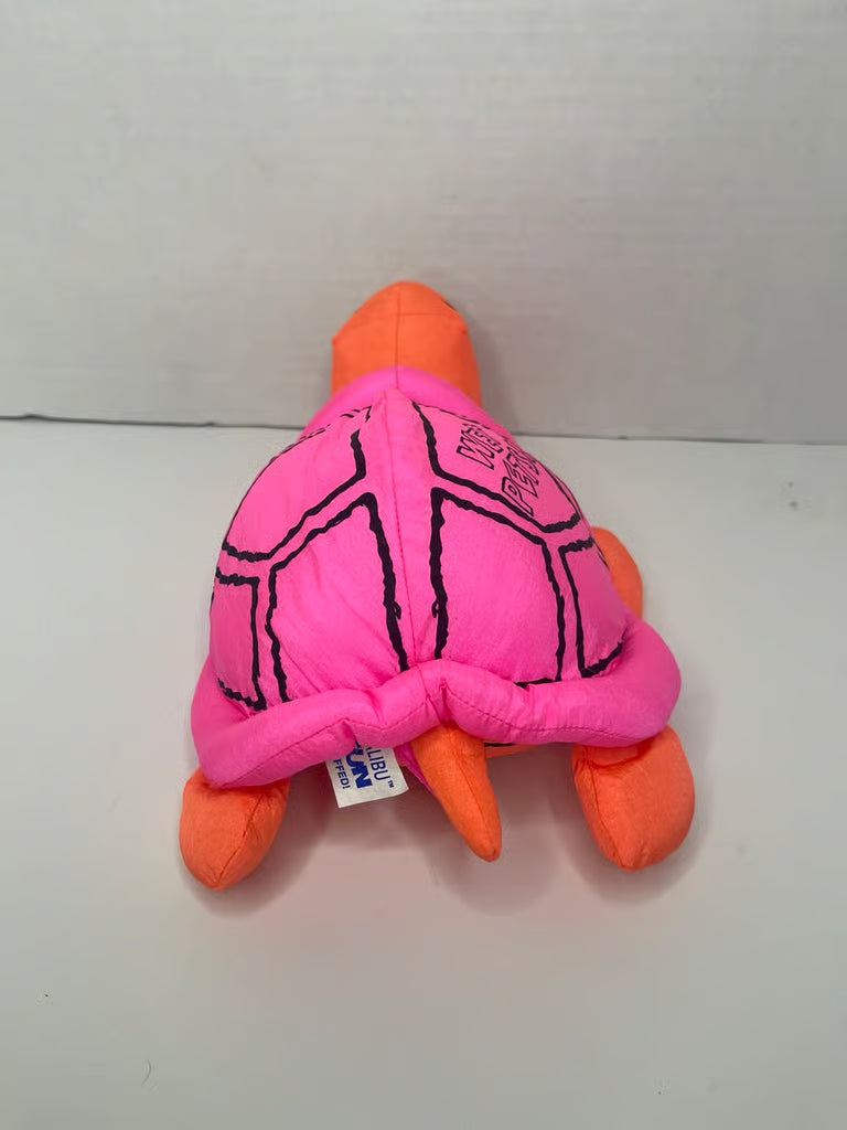 Malibu Y2K “Wet Pets” Neon Pink & Orange Turtle Plush