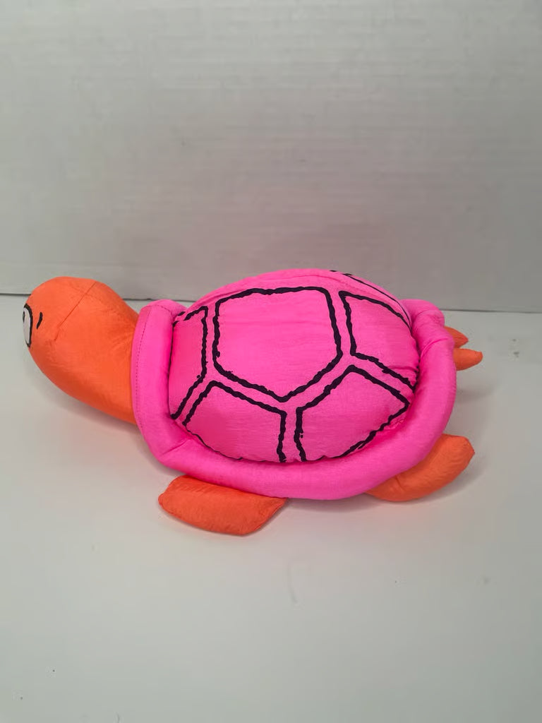 Malibu Y2K “Wet Pets” Neon Pink & Orange Turtle Plush