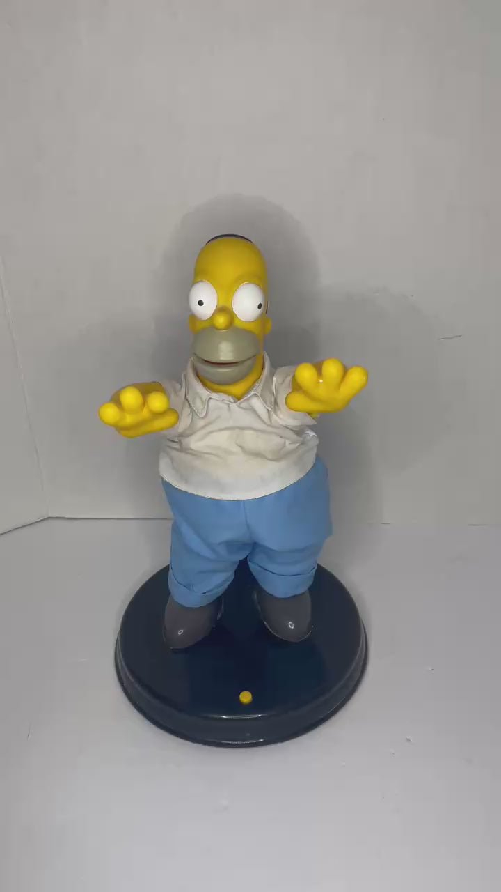 See Video - Fully Working Gemmy 2002 13" The Simpsons Homer Simpson Dancing Figurine
