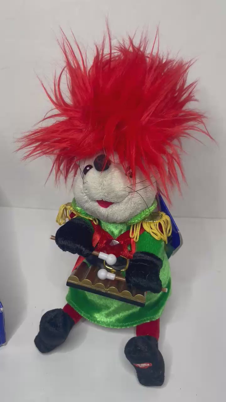 See Video - Gemmy Puffy Heads Mouse Animated Plush - Red Hair Variant