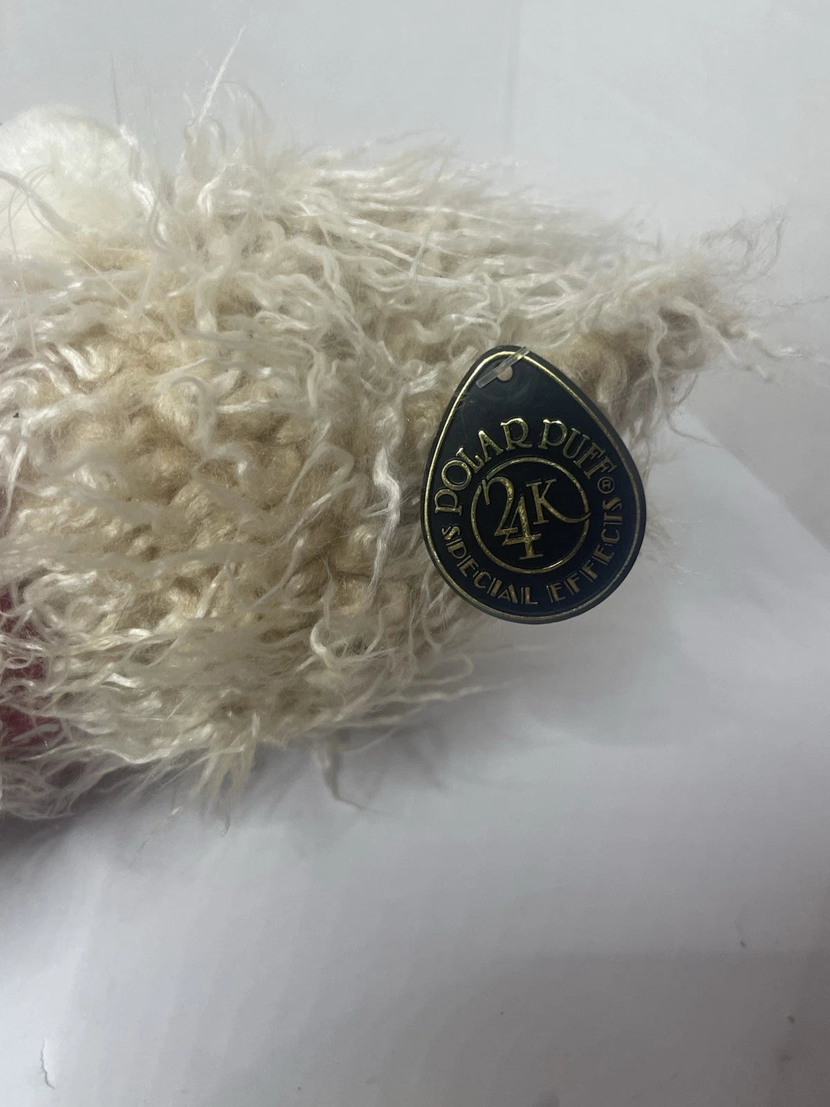 Vintage 1996 HuggaPuffs 24K Polar Puff Shaggy Cat Plush Stuffed Animal 18" NWT