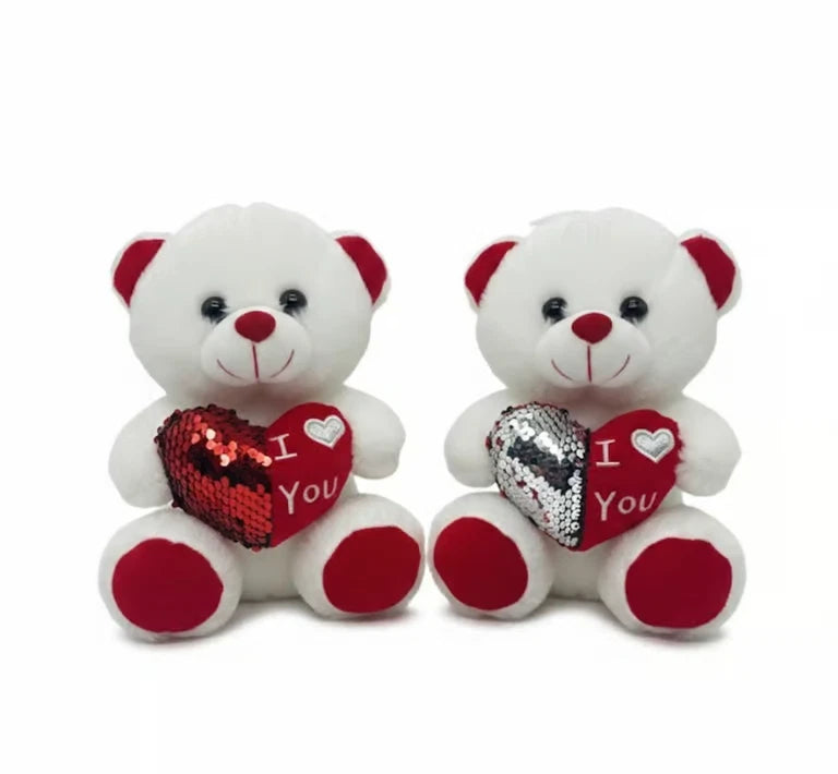 💝I Heart You Valentines Day Gift Teddy Bear w/Sequins Heart Unique 8” 2026