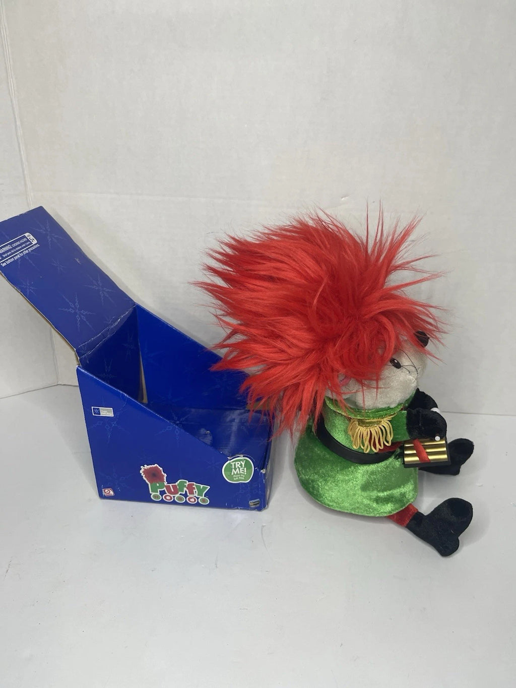 See Video - Gemmy Puffy Heads Mouse Animated Plush - Red Hair Variant