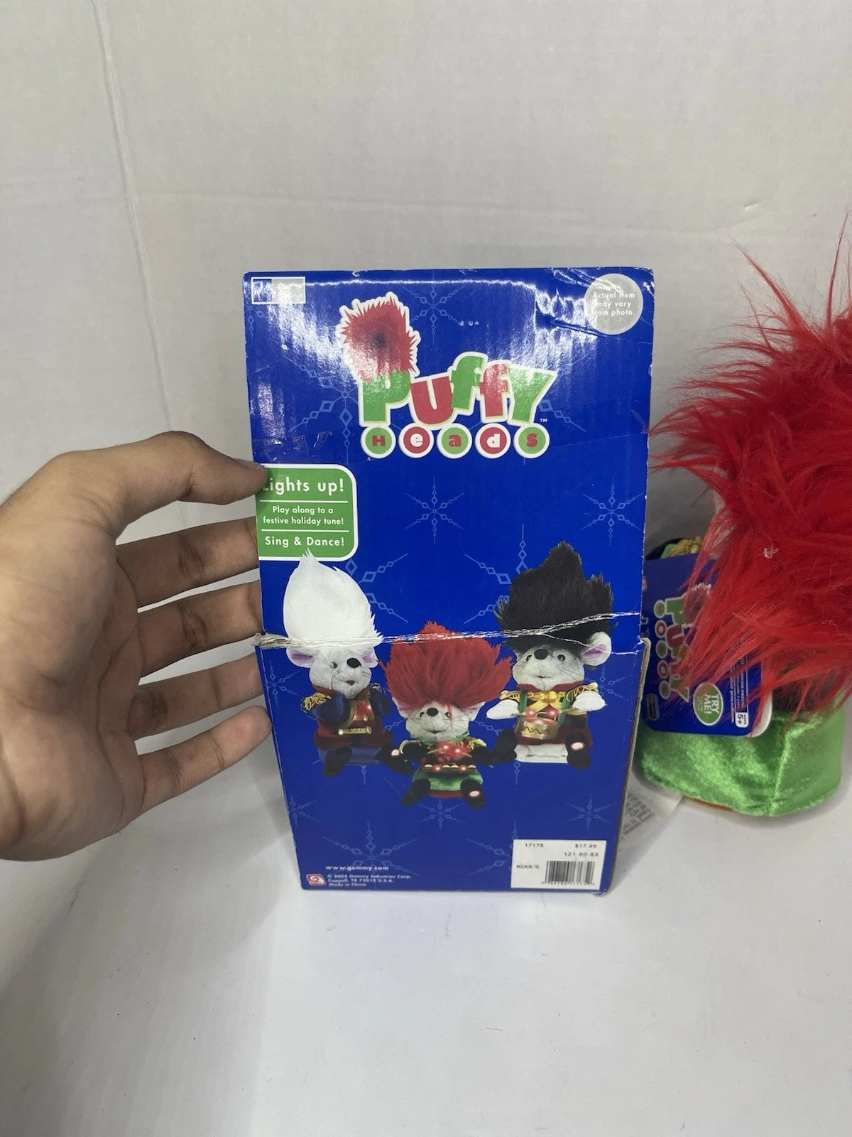 See Video - Gemmy Puffy Heads Mouse Animated Plush - Red Hair Variant