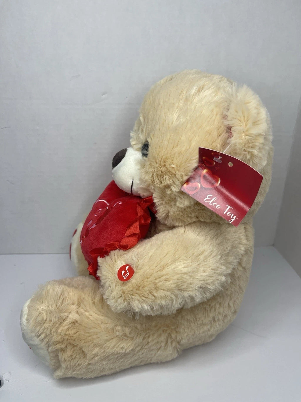 2026 Elco Toy Large 12” Musical Stuffed Valentines Brown Bear Lights