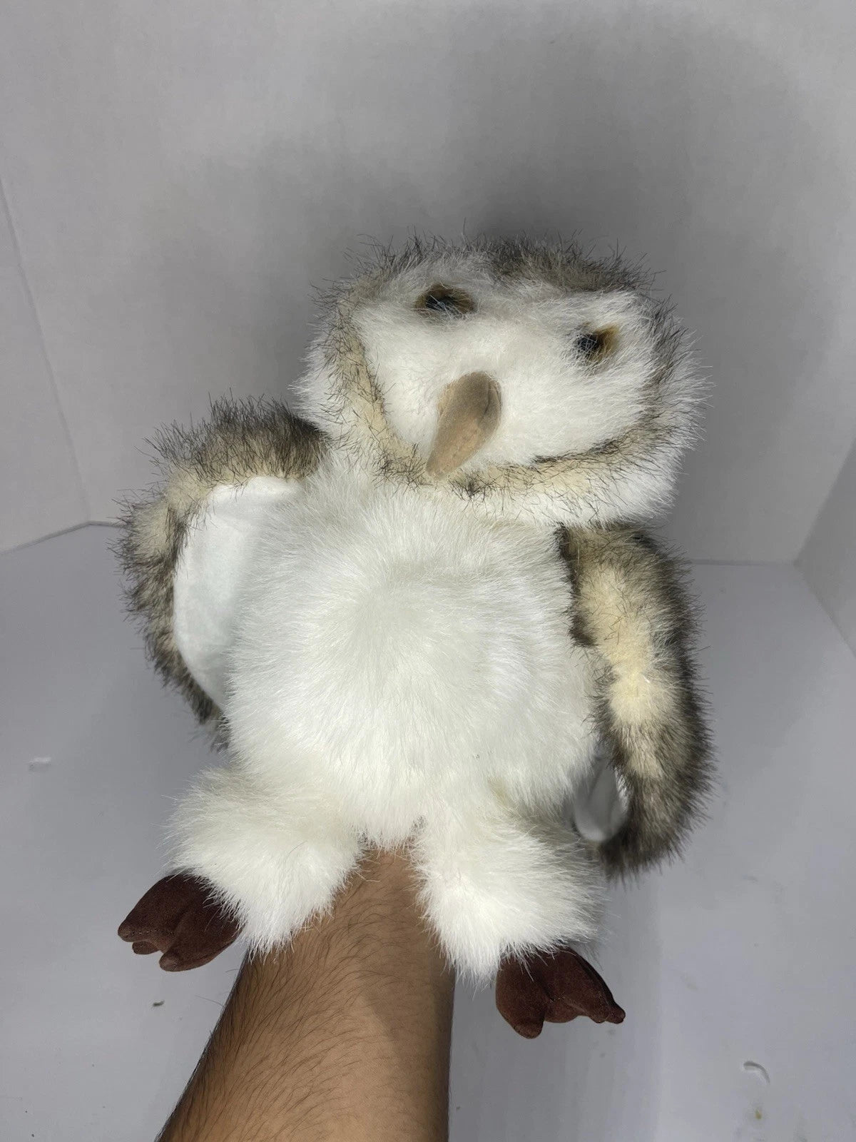 Folkmanis Barn Owl Plush Hand Puppet Stuffed Animal Toy Pretend 11" Tall