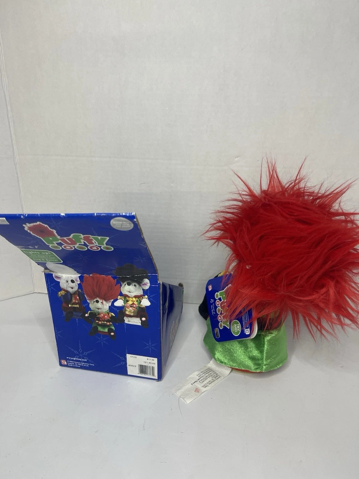 See Video - Gemmy Puffy Heads Mouse Animated Plush - Red Hair Variant