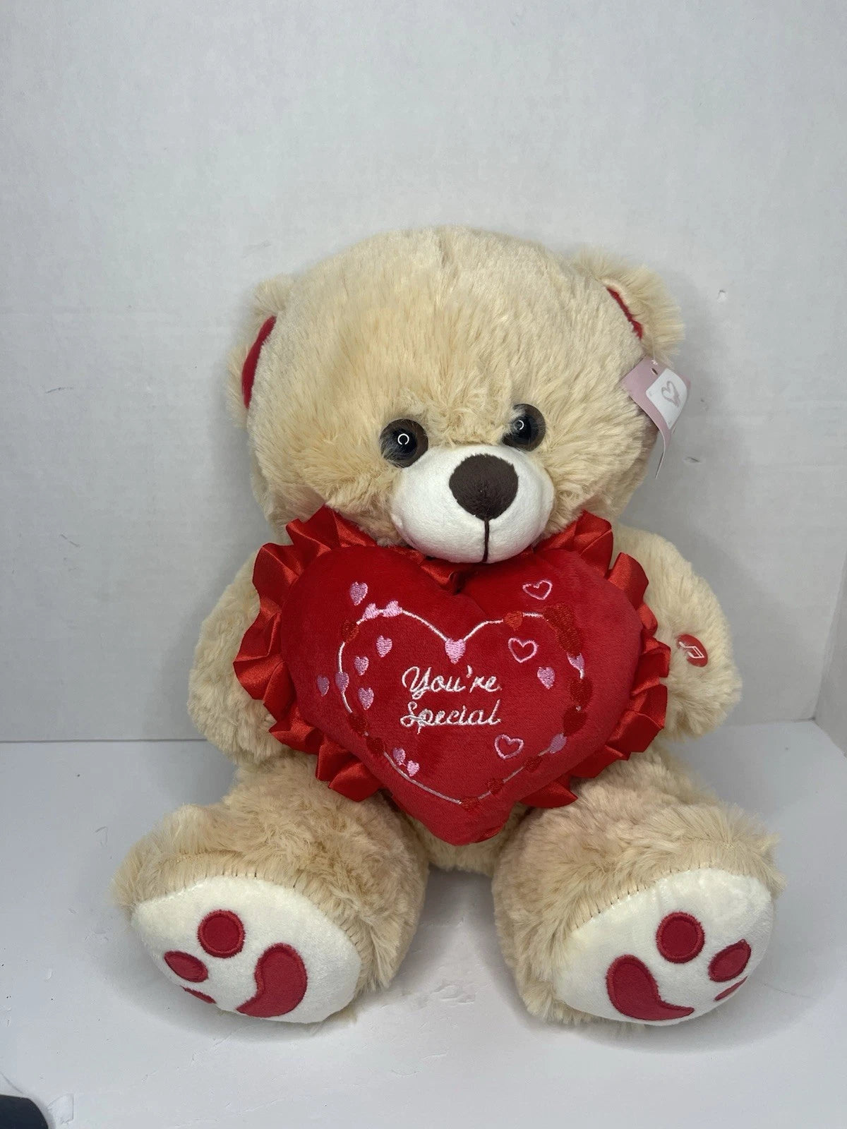 2026 Elco Toy Large 12” Musical Stuffed Valentines Brown Bear Lights