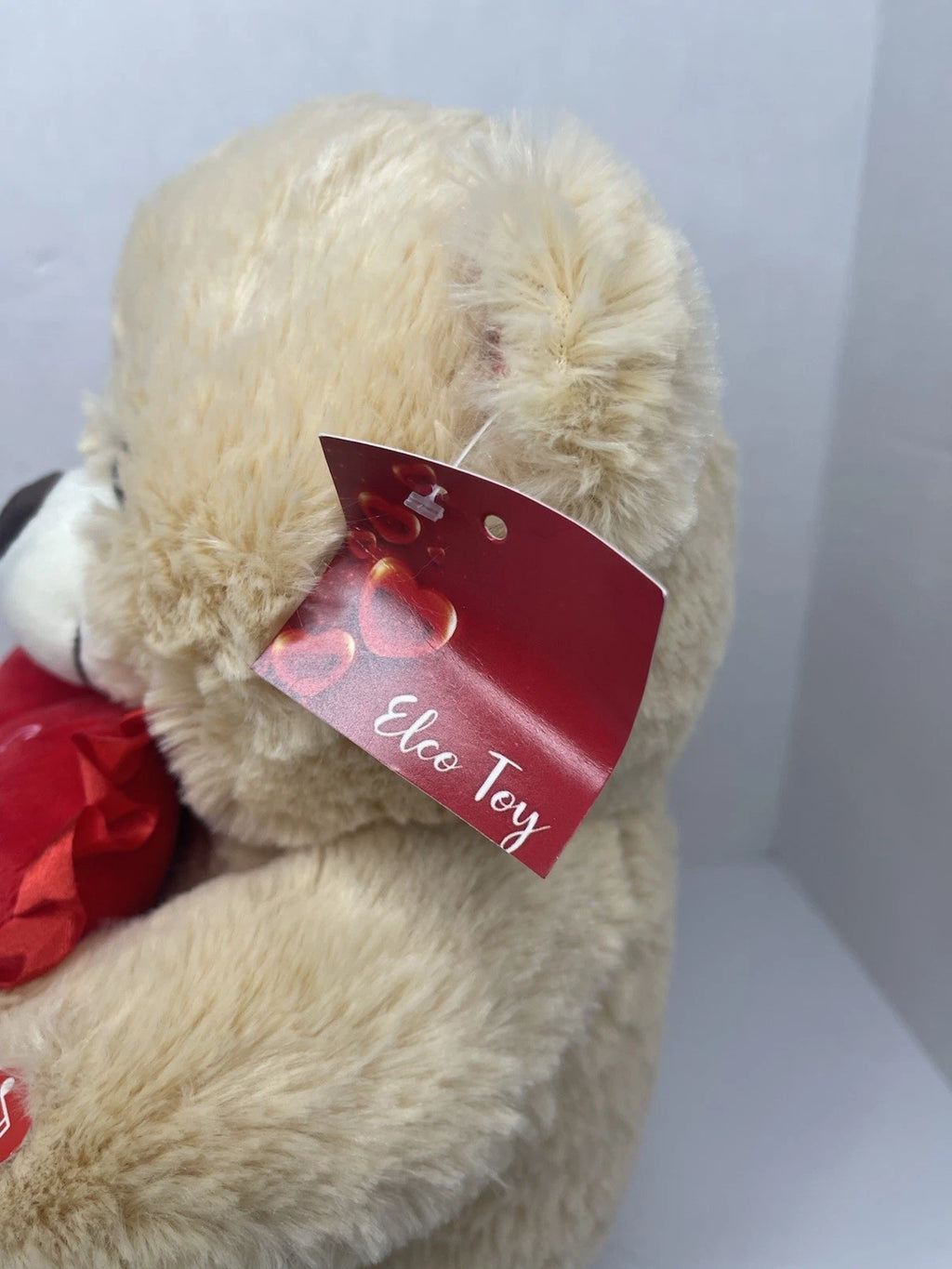 2026 Elco Toy Large 12” Musical Stuffed Valentines Brown Bear Lights
