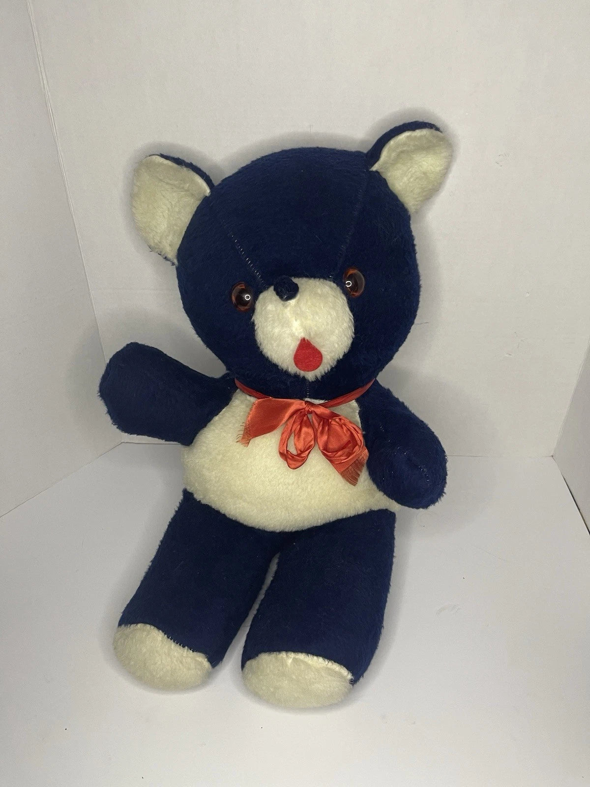 Vintage 17" Fable Toy Plush Carnival Toy Teddy Bear Prize Blue 1950-60's Rare