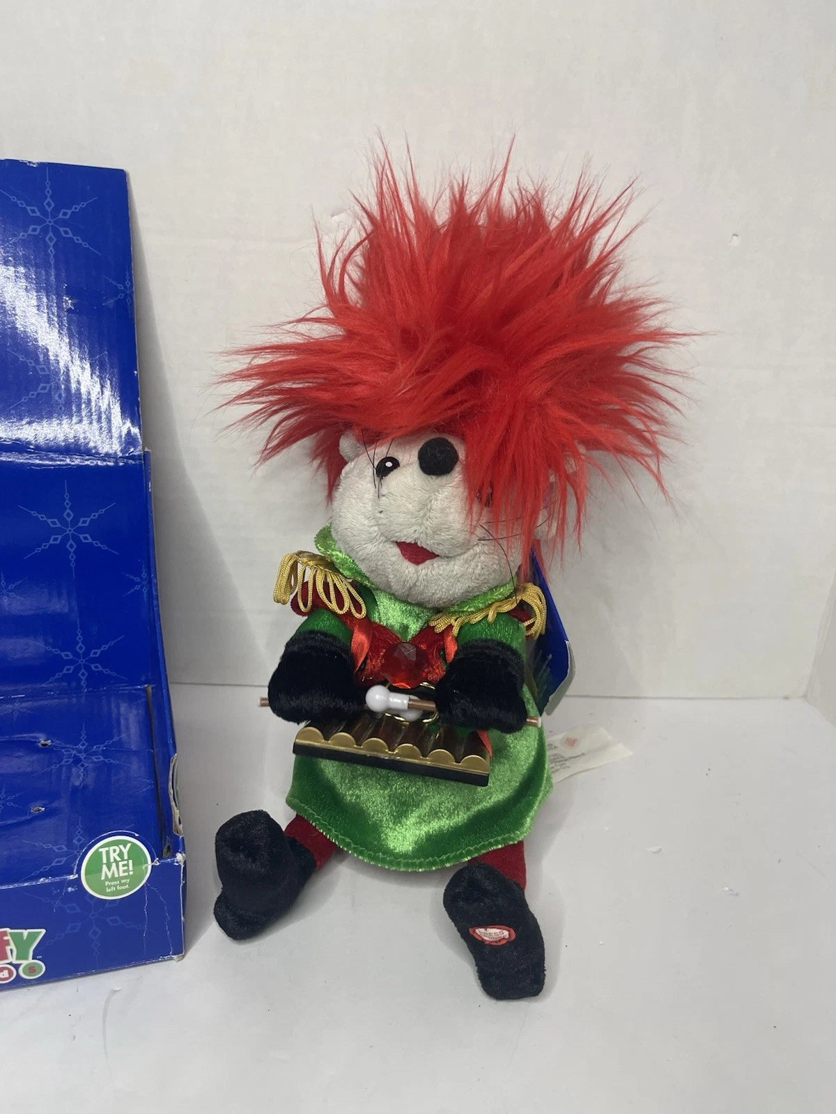 See Video - Gemmy Puffy Heads Mouse Animated Plush - Red Hair Variant