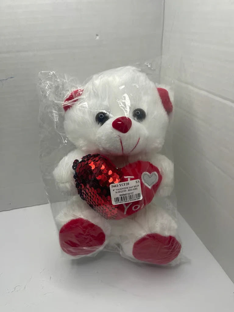 💝I Heart You Valentines Day Gift Teddy Bear w/Sequins Heart Unique 8” 2026
