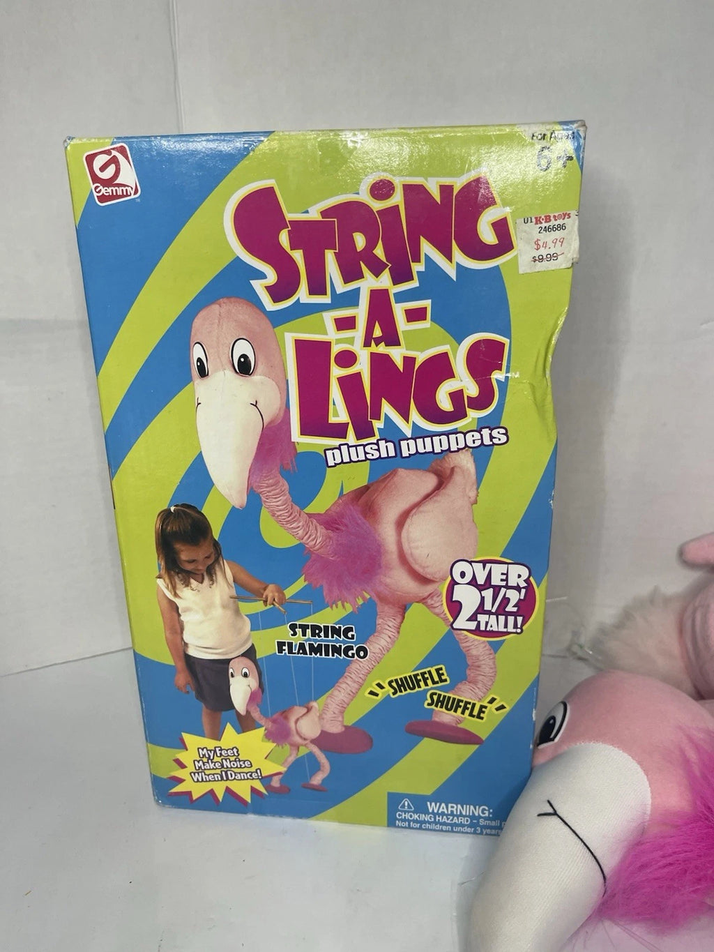 Rare Find - Gemmy String-a-Lings Vintage String Hand Puppet Flamingo - 30" (Read Description)