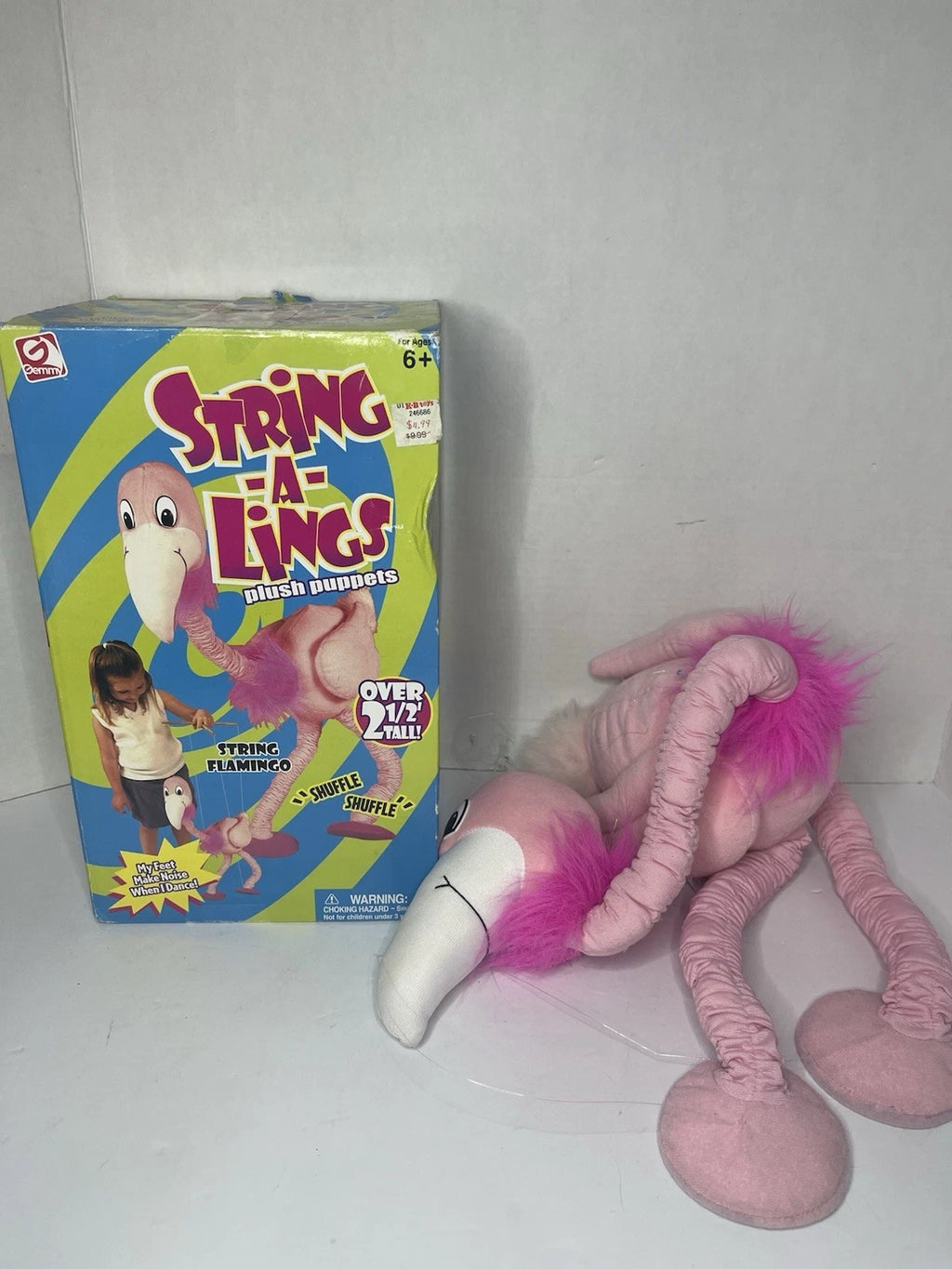 Rare Find - Gemmy String-a-Lings Vintage String Hand Puppet Flamingo - 30" (Read Description)