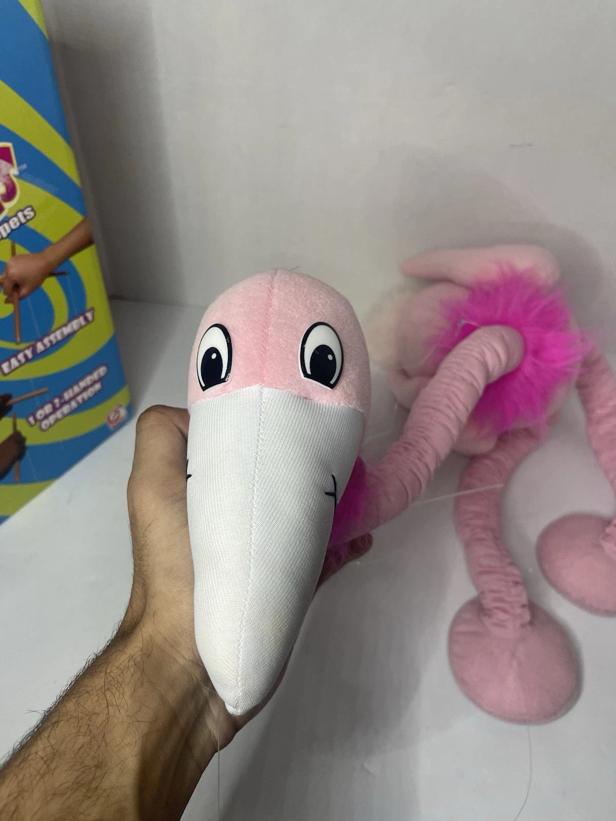 Rare Find - Gemmy String-a-Lings Vintage String Hand Puppet Flamingo - 30" (Read Description)