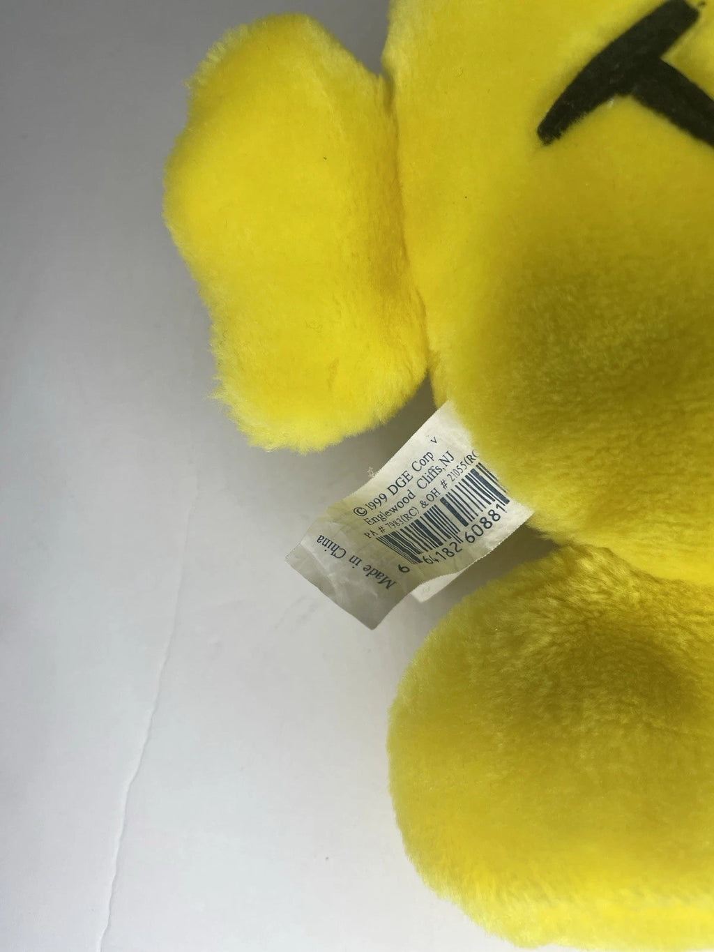 Rare Vintage Carousel Toy Stuffed Yellow Happy Smile Double Face Plush Hanging