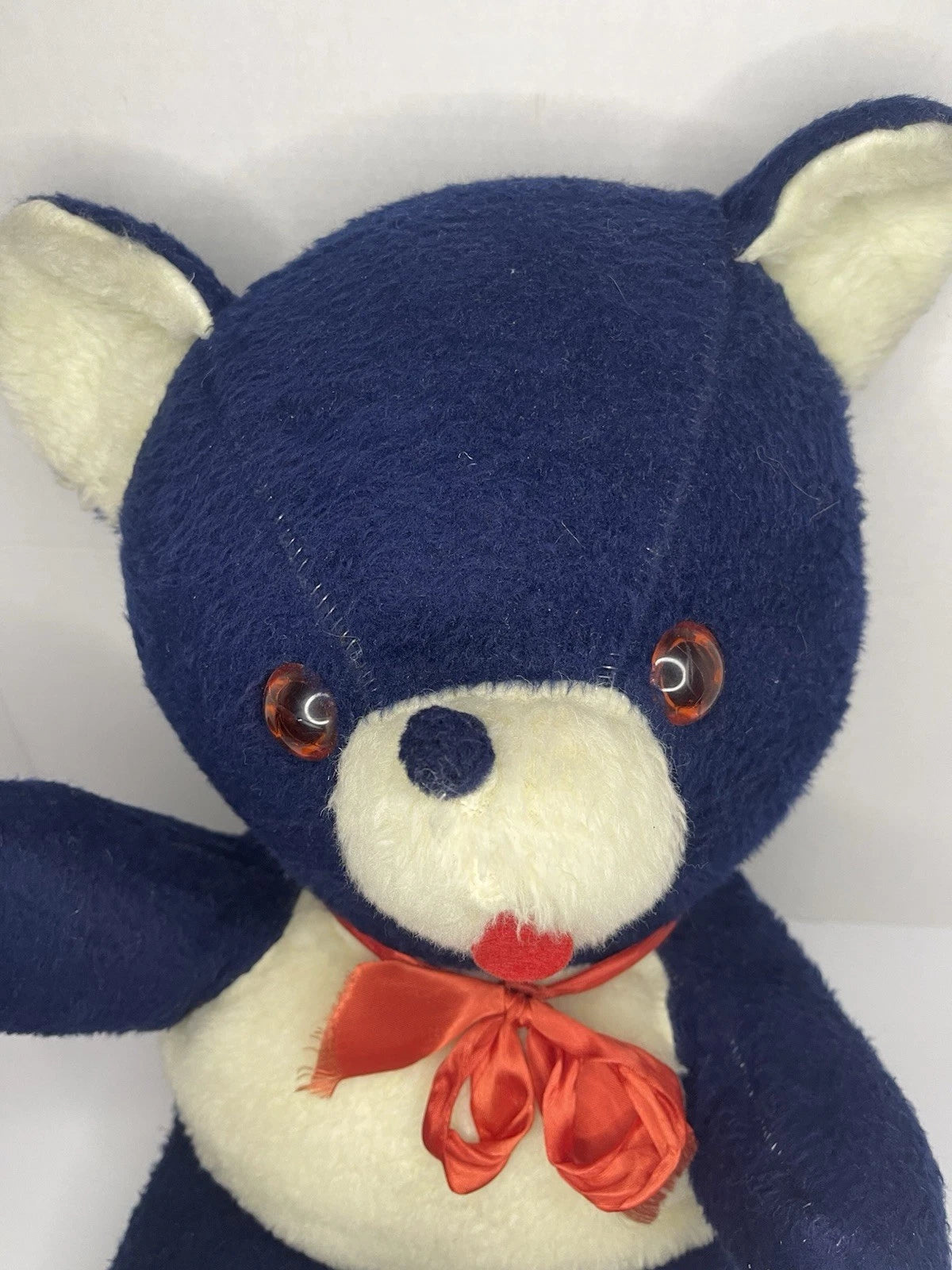 Vintage 17" Fable Toy Plush Carnival Toy Teddy Bear Prize Blue 1950-60's Rare